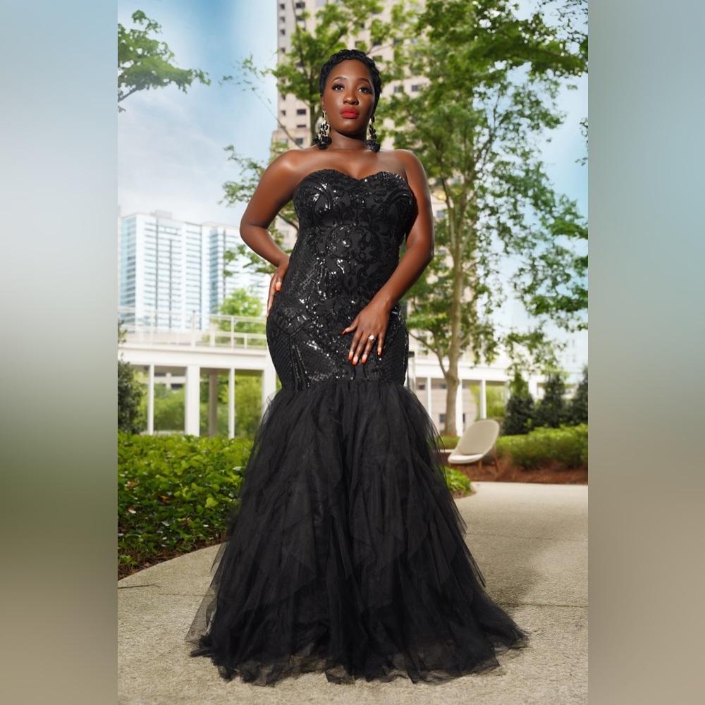 Black sequin gown